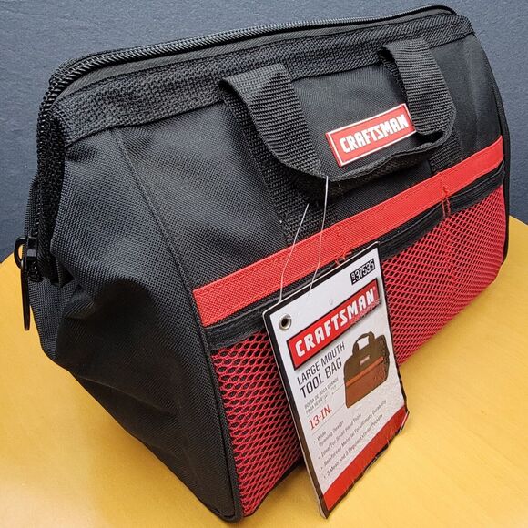 Craftsman Large Mouth 13 inch 6 Pockets Durable Tool Bag for Small Tools 513100 - Picture 6 of 16